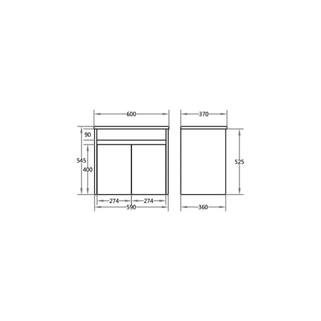 Polar Ensuite Wall-Hung PVC Vanity P63WH — detail 4