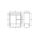 Polar Ensuite Free-Standing PVC Vanity P73RLG — detail 4