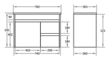 Polar Ensuite Wall-Hung PVC Vanity P73RWH — detail 4
