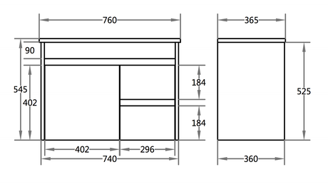 Polar Ensuite Wall-Hung PVC Vanity P73RWH — detail 4