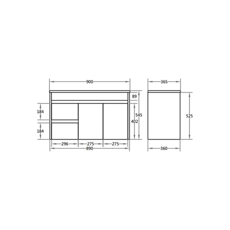 Polar Ensuite Wall-Hung PVC Vanity P93LWH — detail 4