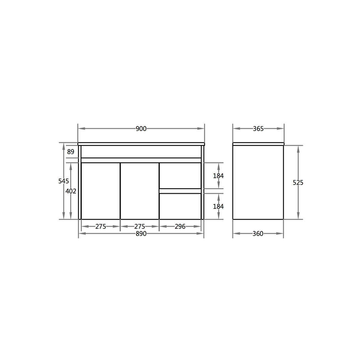 Polar Wall-Hung PVC Vanity P93RWH — detail 4