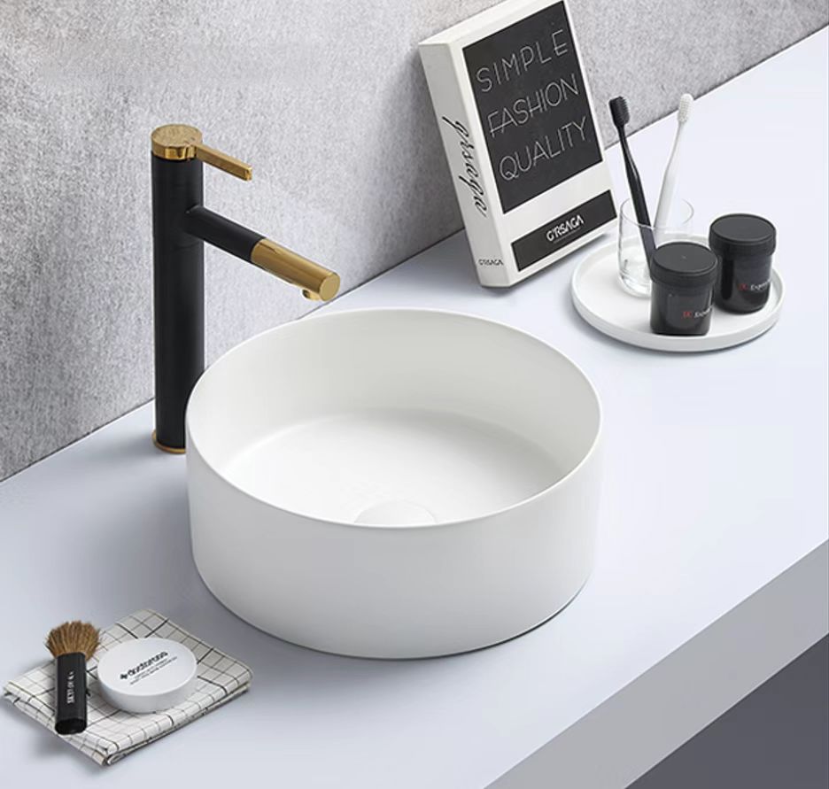 PA3011 Gloss White Ceramic Basin (Round: 301*301*107mm)