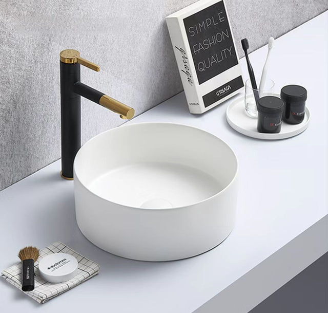 PA3011 Gloss White Ceramic Basin (Round: 301*301*107mm)