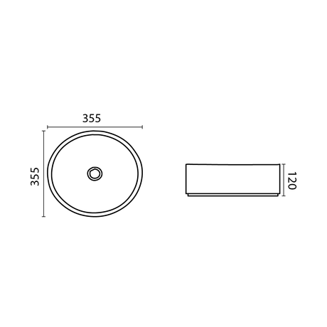 PA3535CG Above Counter Fine Ceramic Basin(Round: 355*355*120mm) — detail 2