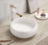 EPS-A 3612MW Above Counter Matte White Ceramic Basin(Round: 360*360*120mm)