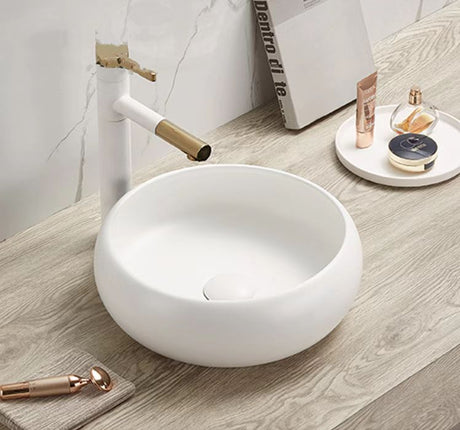 PA3612MW Matte White Ceramic Basin(Round: 360*360*120mm)