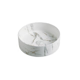 PA3636CRA Above Counter Matte White Carrara Fine Ceramic Basin(Round: 352*352*112mm)