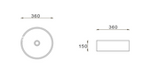 PA36R-OF Above Counter Basin Gloss White Fine Ceramic(Round: 360*360*150mm) — detail 2