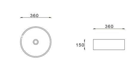PA36R-OF Above Counter Basin Gloss White Fine Ceramic(Round: 360*360*150mm) — detail 2