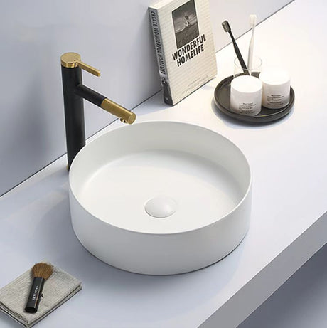 PA3911MW Ultra Slim Matt White Fine Ceramic Basin(Round: 394*394*115mm)