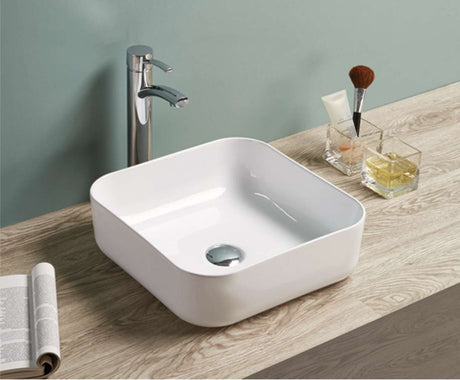PA3939 Above Counter Basin Gloss White Fine Ceramic(Square: 390*390*137mm)