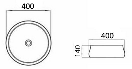 PA4014CRA Above Counter Basin, Matte White Carrara Fine Ceramic Basin(Round: 400*400*140mm) — detail 3