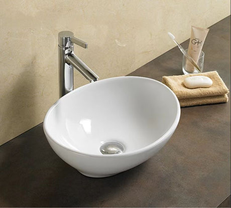 PA4134 Gloss White Fine Ceramic Above Counter Basin(Oval: 400*330*145mm)