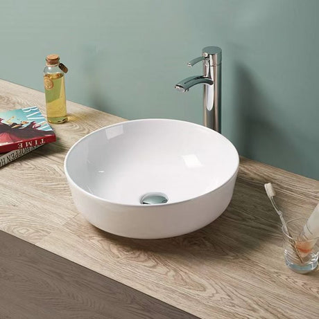 PA4242R Ultra Slim Gloss White Fine Ceramic Basin(Round: 420*420*140mm)