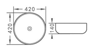 PA4242R Ultra Slim Gloss White Fine Ceramic Basin(Round: 420*420*140mm) — detail 3