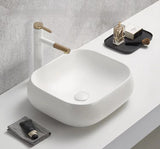 PA4540MW Above Counter Basin Matt White Fine Ceramic(Square: 450*400*145mm)