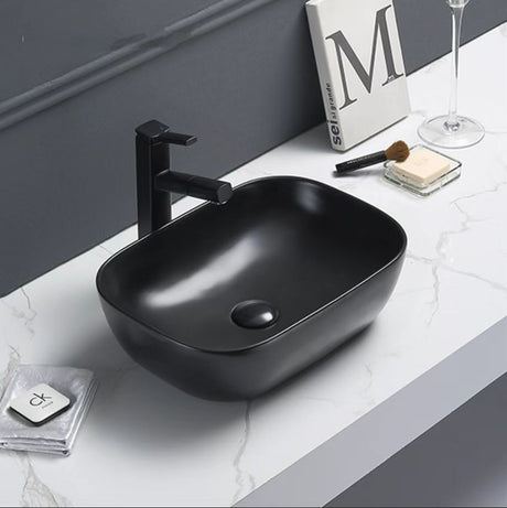 PA4637MB Ultra Slim Gloss White Fine Ceramic Basin(Rectangle: 465*375*120mm)