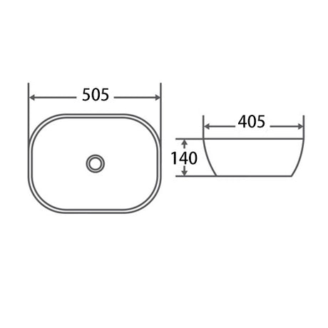 PA4939 Ultra Slim Gloss White Fine Ceramic Basin(Rectangle: 505*405*140mm) — detail 3