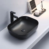 PA4939MB Above Counter Matte Black Ceramic Basin(Rectangle: 505*405*140mm)