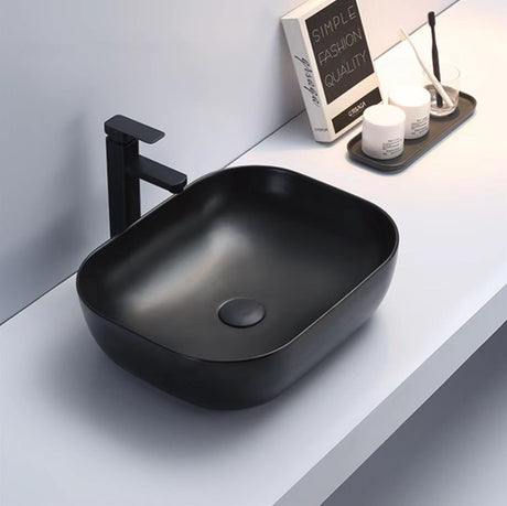 PA4939MB Above Counter Matte Black Ceramic Basin(Rectangle: 505*405*140mm)