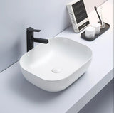 PA4939MW Above Counter Matte White Ceramic Basin(Rectangle: 505*405*140mm)