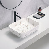 PA5039M2 Above Counter Basin Matte White Carrara With Gold Vein(Oval: 500*390*130mm)