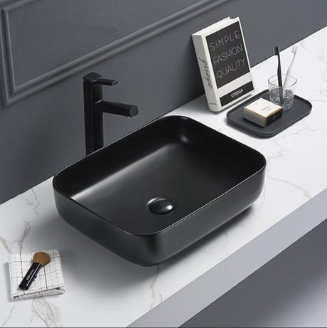 PA5039MB Matte Black Fine Ceramic Basin(Rectangle: 500*390*130mm)