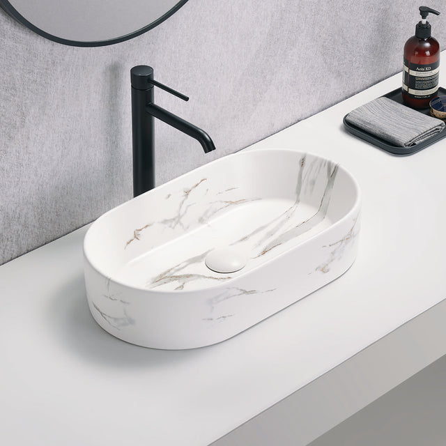 PA5230CRA Above Counter Basin White Carrara Ceramic(Oval: 525*300*115mm)