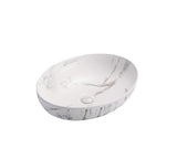PA5239M2 Above Counter Basin Matte White Carrara With Gold Vein(Round: 500*395*130mm)