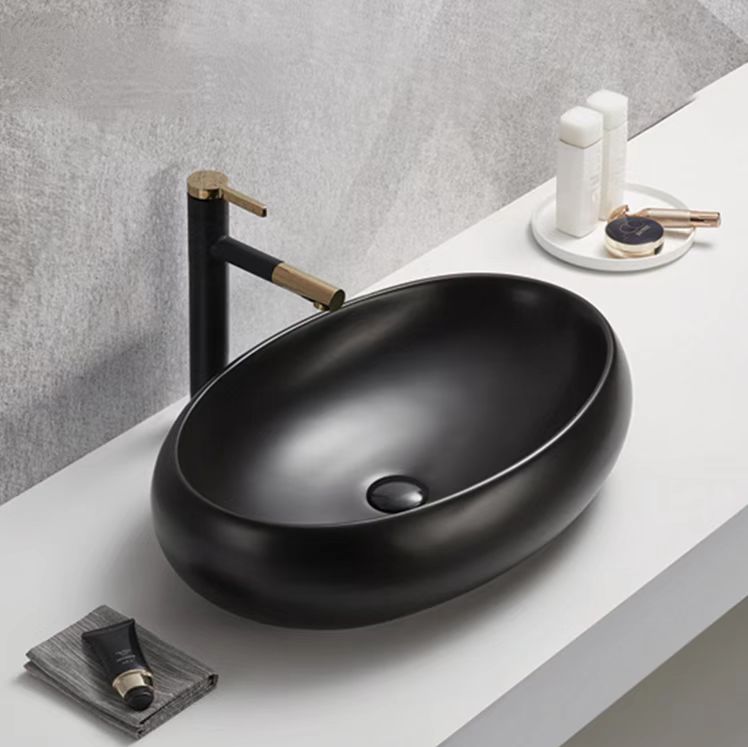 PA6040MB Above Counter Basin, Matt Black Fine Ceramic(Oval: 610*420*155mm)