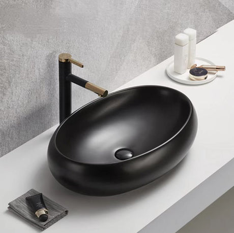 PA6040MB Above Counter Basin, Matt Black Fine Ceramic(Oval: 610*420*155mm)