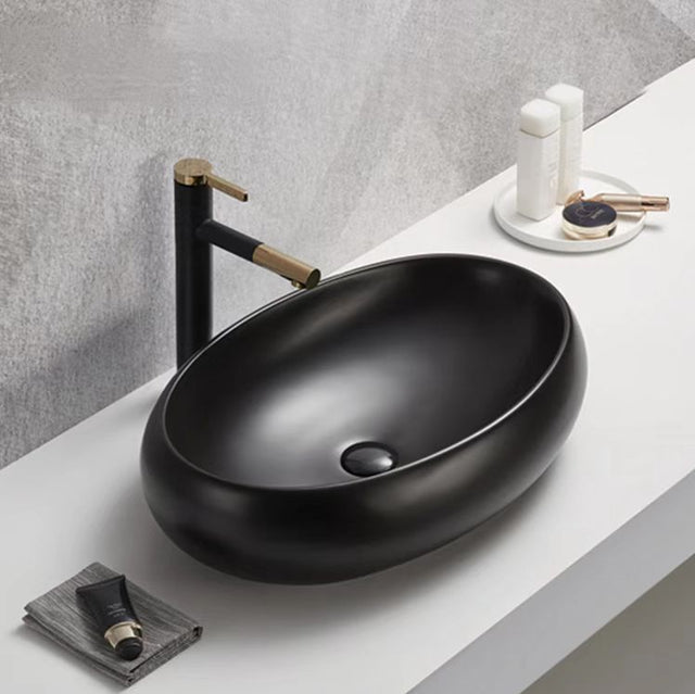 PA6040MB Above Counter Basin, Matt Black Fine Ceramic(Oval: 610*420*155mm)