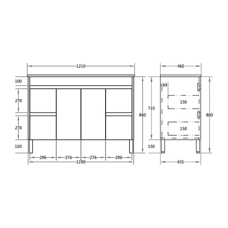 Nova Free-Standing Plywood Vanity NC124LG — detail 4