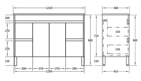 Polar Free-Standing PVC Vanity P124LG — detail 3