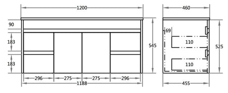 Polar Wall-Hung PVC Vanity P124WH — detail 4