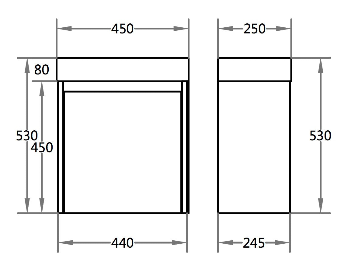 Polar Ensuite Wall-Hung PVC Vanity P42LWH-PT — detail 2