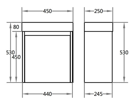 Polar Ensuite Wall-Hung PVC Vanity P42LWH-PT — detail 2