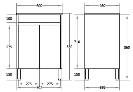 Polar Free-Standing PVC Vanity P64LG — detail 4
