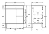 Polar Free-Standing PVC Vanity P74RLG — detail 4