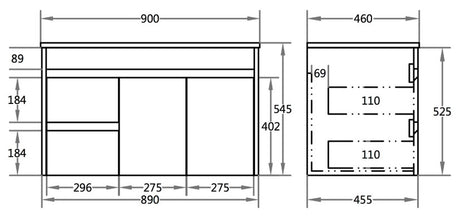 Polar Wall-Hung PVC Vanity P94LWH — detail 4