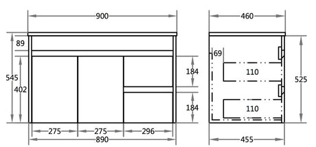 Polar Wall-Hung PVC Vanity P94RWH — detail 4