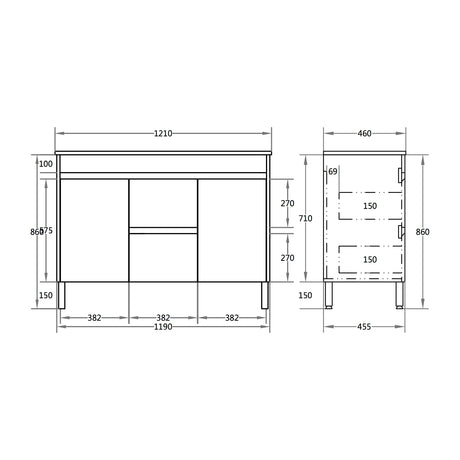 Nova Free-Standing Plywood Vanity NC124DLG — detail 2