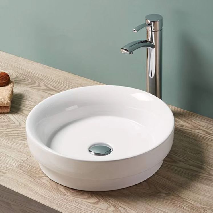 PI4040 Gloss White – Inserted, Semi Recess Basin(Round: 400*400*110mm)