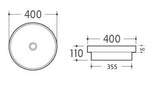 PI4040 Gloss White – Inserted, Semi Recess Basin(Round: 400*400*110mm) — detail 3