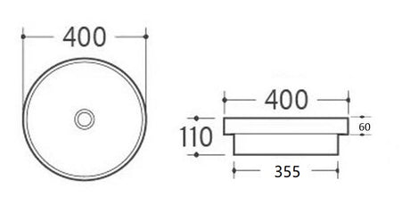 PI4040 Gloss White – Inserted, Semi Recess Basin(Round: 400*400*110mm) — detail 3