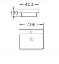 PI5040-TH Insert Basin Gloss White Fine Ceramic(Rectangle: 495*400*150mm) — detail 2