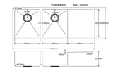 304 Double Stainless Steel Sink（PKS-1160DR）1160*450*220mm — detail 2