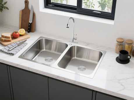 304 Double Stainless Steel Sink（PKS-775DR）775*450*220mm