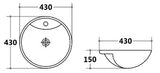 PSR4343 Semi Recess Basin(Round: 430*430*150mm) — detail 3